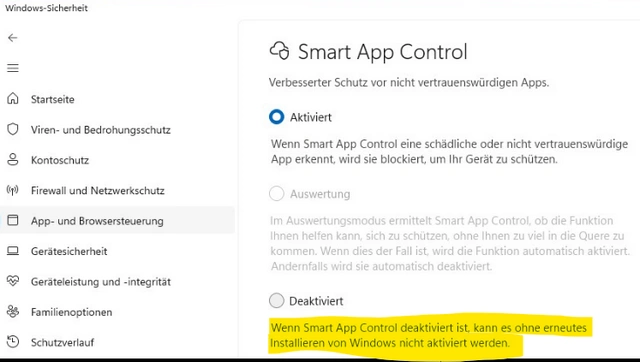 Smart App Control в Windows 11: активация и настройки защиты приложений