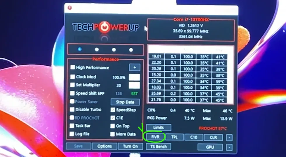 Андервольтинг Intel Core i7 13700HX